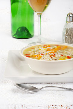 Chicken And Wild Rice Soup With Wine