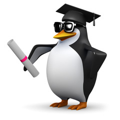 3d Graduate penguin