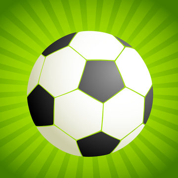 Football on a green background for a design