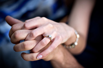 Obraz na płótnie Canvas Engagement Ring Couple