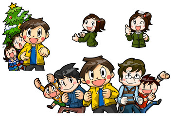 男の子と女の子　何かを持っている 02