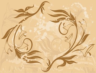 illustration of grunge floral abstract banner