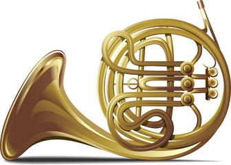 Fototapeta na wymiar Corno Strumento Musicale-Horn Musical Instrument-Vector