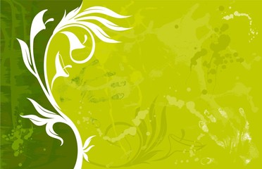 illustration of grunge floral abstract banner