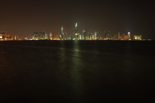 Qatar night skyline