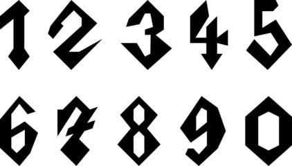 Set of Gothic Style Numbers