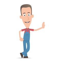 Mechanic stands next to a blank place