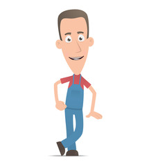 Mechanic stands next to a blank place