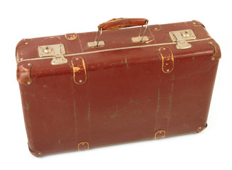 Old brown suitcase for travel
