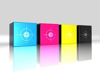 CMJN Cubes avec repères © Geenius Stock