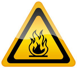 Open flame danger sign