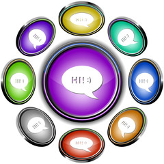 Chat symbol. Vector internet buttons.