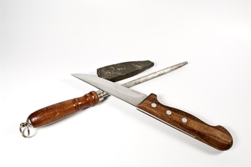 Küchenmesser und Schleifstein