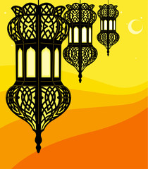 Illustration of stylish ramadan lantern