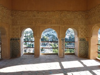 Archways at the Alhambra in Granada, Spain