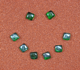 Green marble smiling face