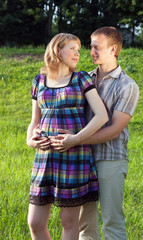 Pregnant couple in love