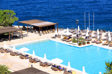 tropical swimming pool near the beach