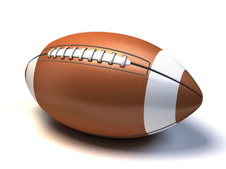 3d American Football on white background