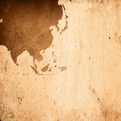aged asia map-grunge artwork