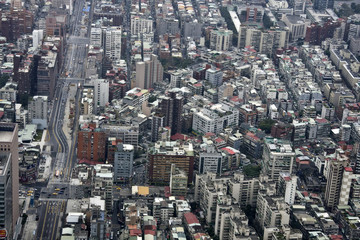 aerial view Taibei city