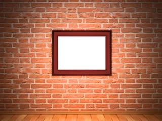 frames on brick wall