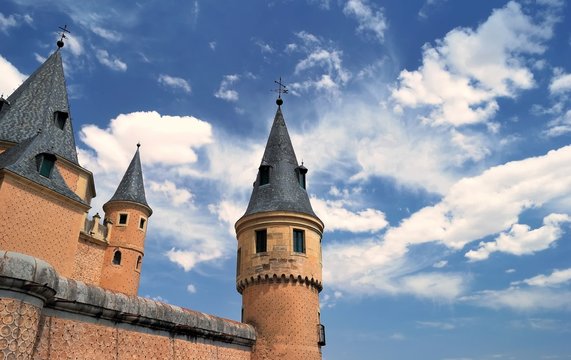 minaretes del  Alcazar de Segovia,Espa&ntilde;a