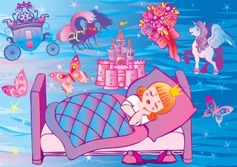Door stickers Castle Dream Princess. Fairy-tale.