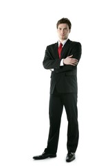Obraz na płótnie Canvas full length suit tie businessman posing stand