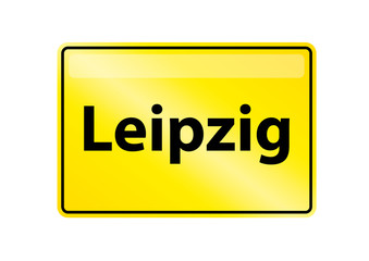 Ortsschild Leipzig