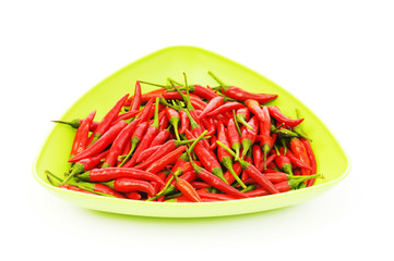 Hot peppers isolated on the white background