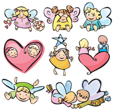 Cute angels for your design.