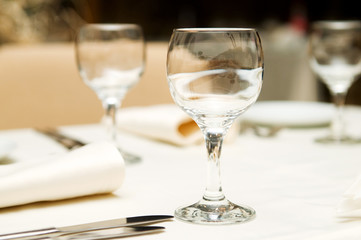 Wine glasses on the table - shallow depth of field
