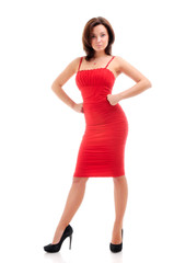 Fototapeta premium Woman in red dress.