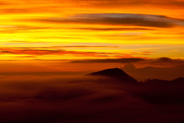 Sunrise at the Bromo volcano, Indonesia