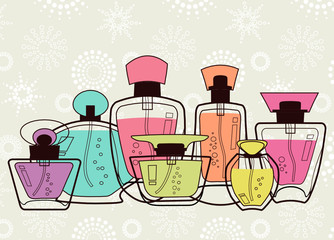 Perfume outline styled on seamless background