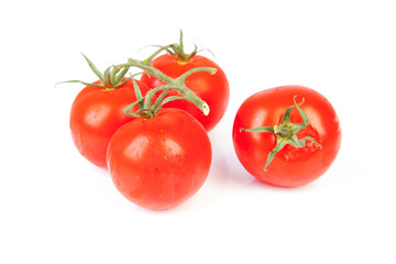 bunch fresh tomatoes over white background