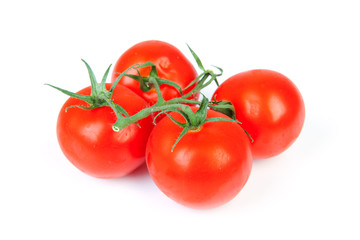 bunch fresh tomatoes over white background