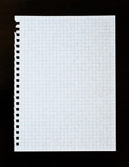 Sheet of white lined paper