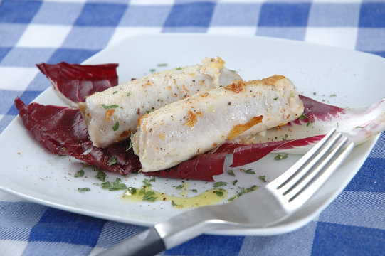 Swordfish roulades, involtini di pesce spada.