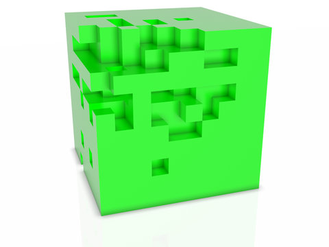 3D abstarct background - cubes isolated on white