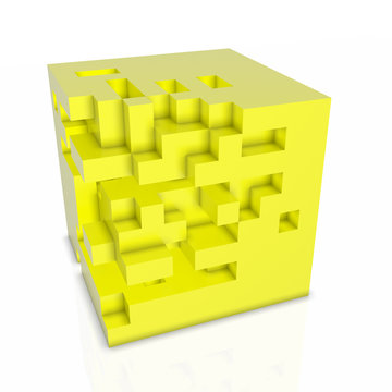 3D abstarct background - cubes isolated on white