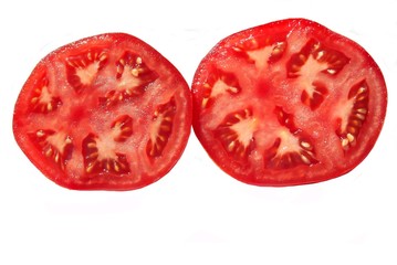 red tomato cut crosswise in two halves