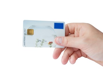 bank credit card in the hand