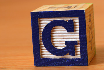 Alphabet block with the letter G