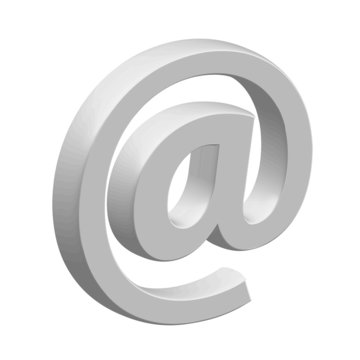 "@" Silver Symbol (icon web internet online e-mail at sign)