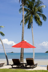 Beautiful tropical beach at island Koh Chang , Thailand.