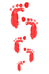 red child foot printed