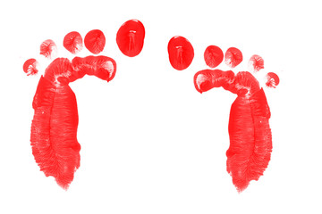 red child foot printed