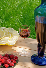 light alcoholic drink and juicy lemon